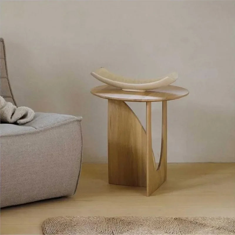 Bijzettafel Massief Hout Rond Scandinavisch 50cm Woonkamer Slaapkamer Nachttafel | Restfield