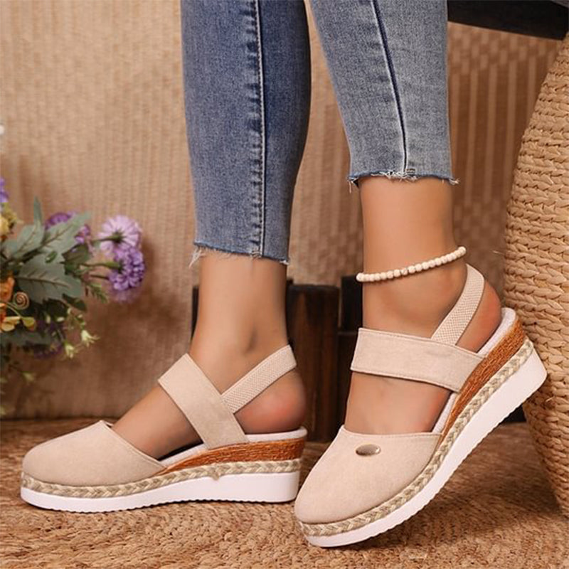 Sandalen dames | Comfortabele sleehak met gesloten neus
