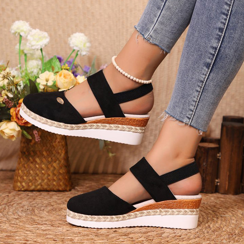 Sandalen dames | Comfortabele sleehak met gesloten neus