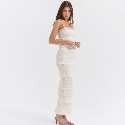 Saoirse | Women’s Elegant Graduation Dress With Ruffle Texture | Slim Fit Midi
