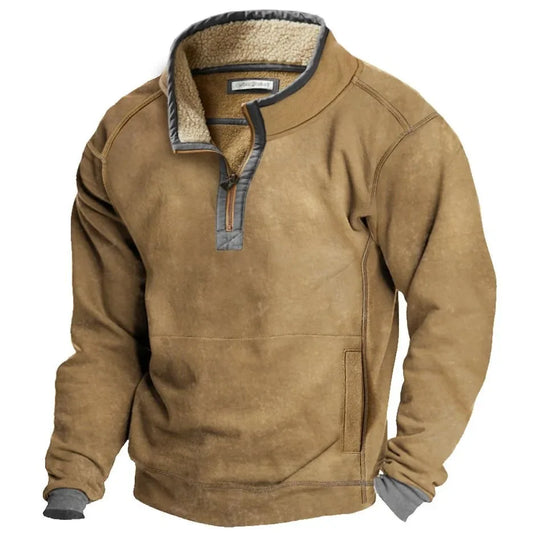 Mateus | Blusa Térmica com Efeito Camurça e Gola de Borrego