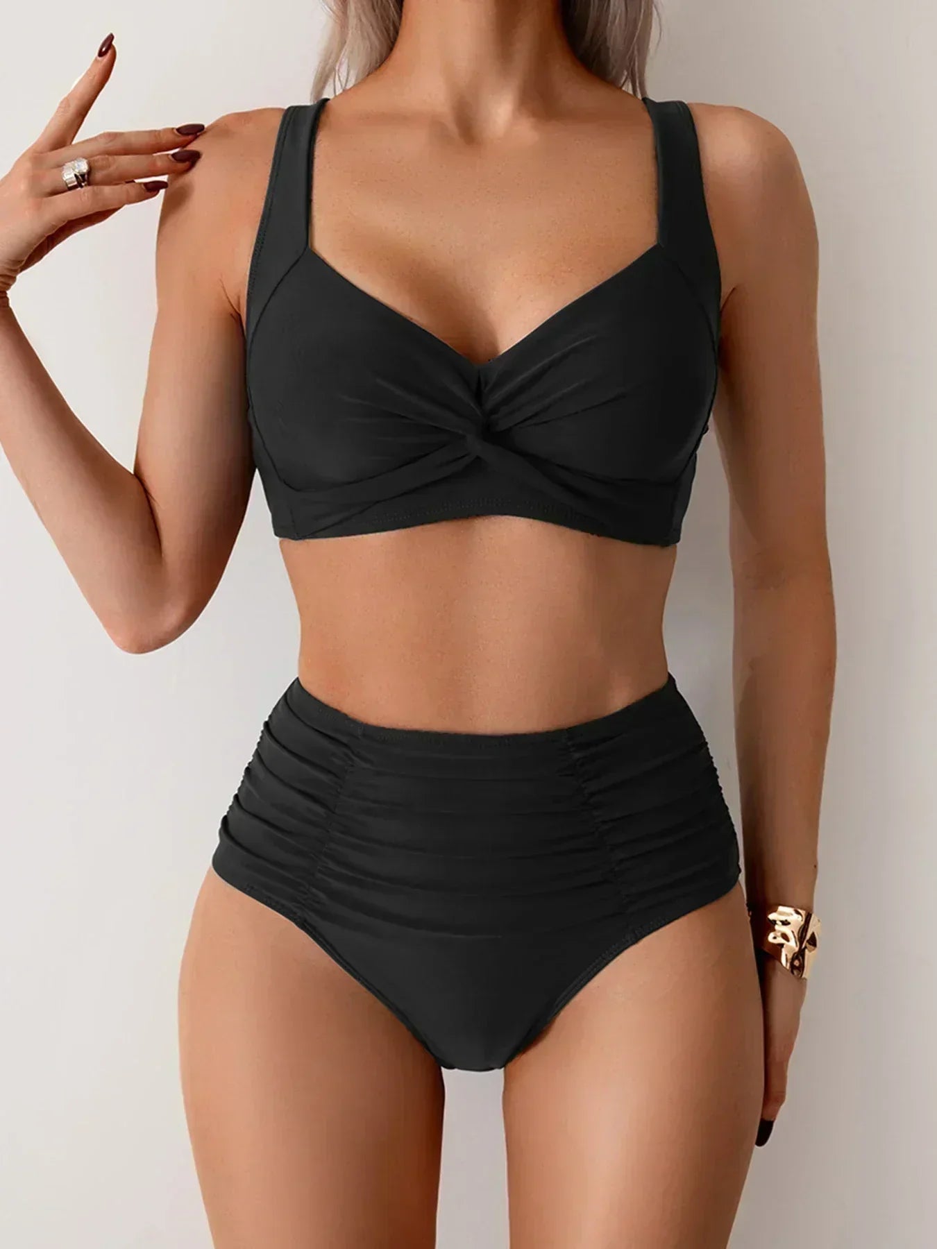Nicoletta | Ráncolt Anyagú Bikini Bandeau