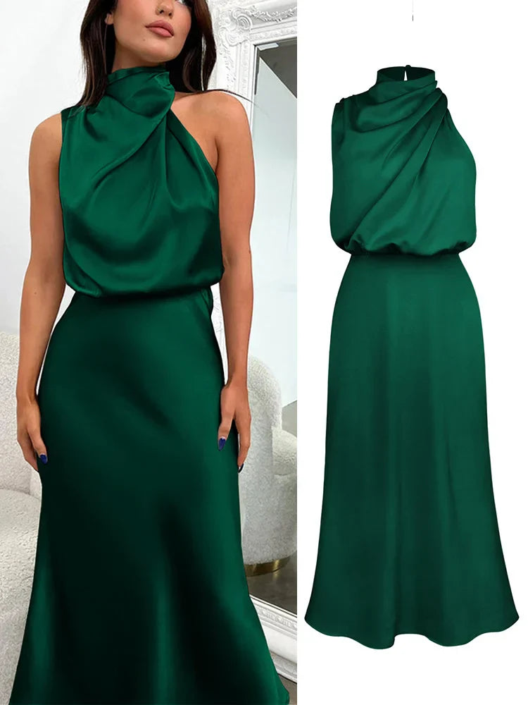 Damen Elegantes Asymmetrisches Kleid | Midi