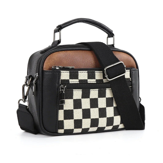 Elsie - Checkerboard Compact Design Shoulder Bag