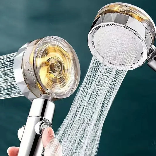 360° drehbarer Hochdruck-Duschkopf mit Turbo-Propeller – wassersparend & leistungsstark
