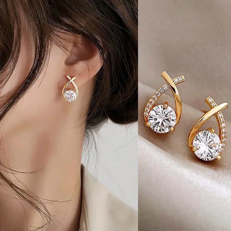 Golden Glamour Pavé Earrings