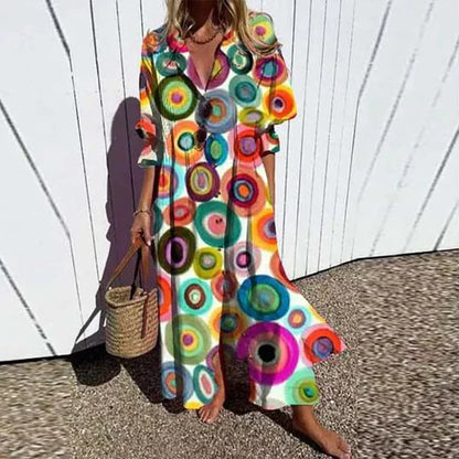 Clémence – Robe maxi bohème à col en V femme