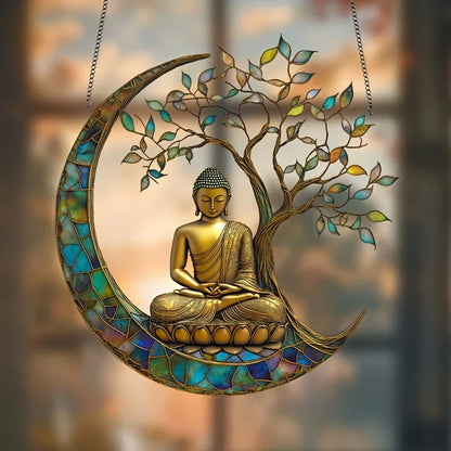 Acryl Zonvanger ZenLight | 2D Boeddha Decor | Raam- & Woonaccessoire | Spirituele Ruimtelijke Vormgeving