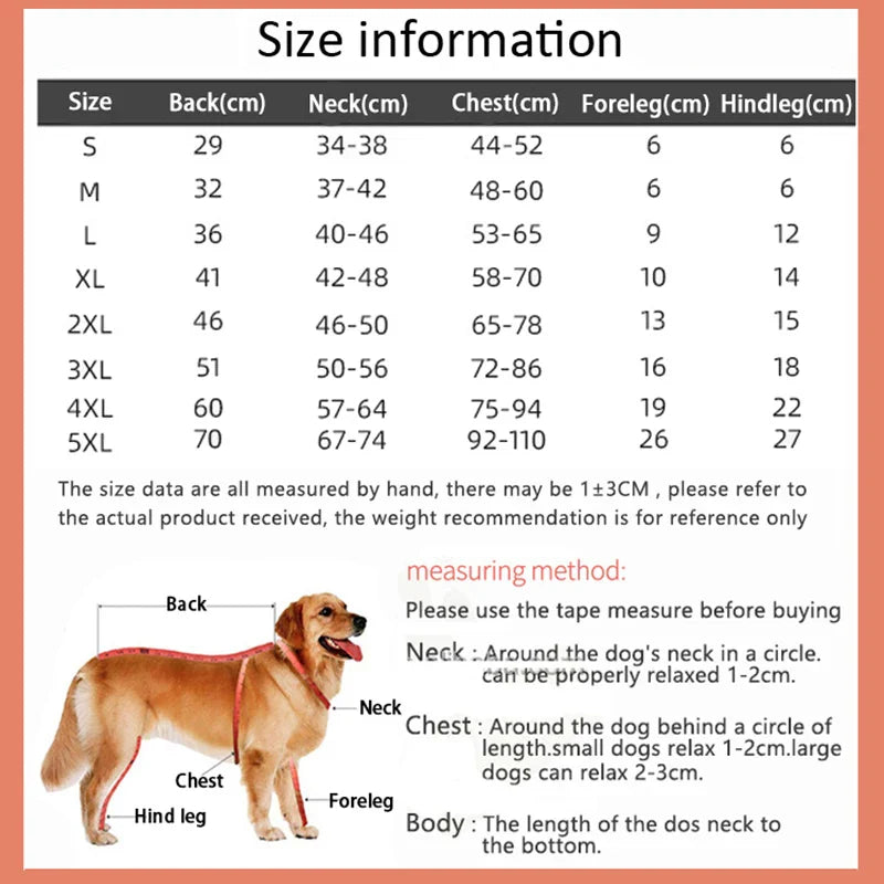 Waterproof Pet Dog Outdoor Jacket Clothes Winter Warm Coat  Big Jumpsuit Reflective Raincoat For Small Medium Large Dogs