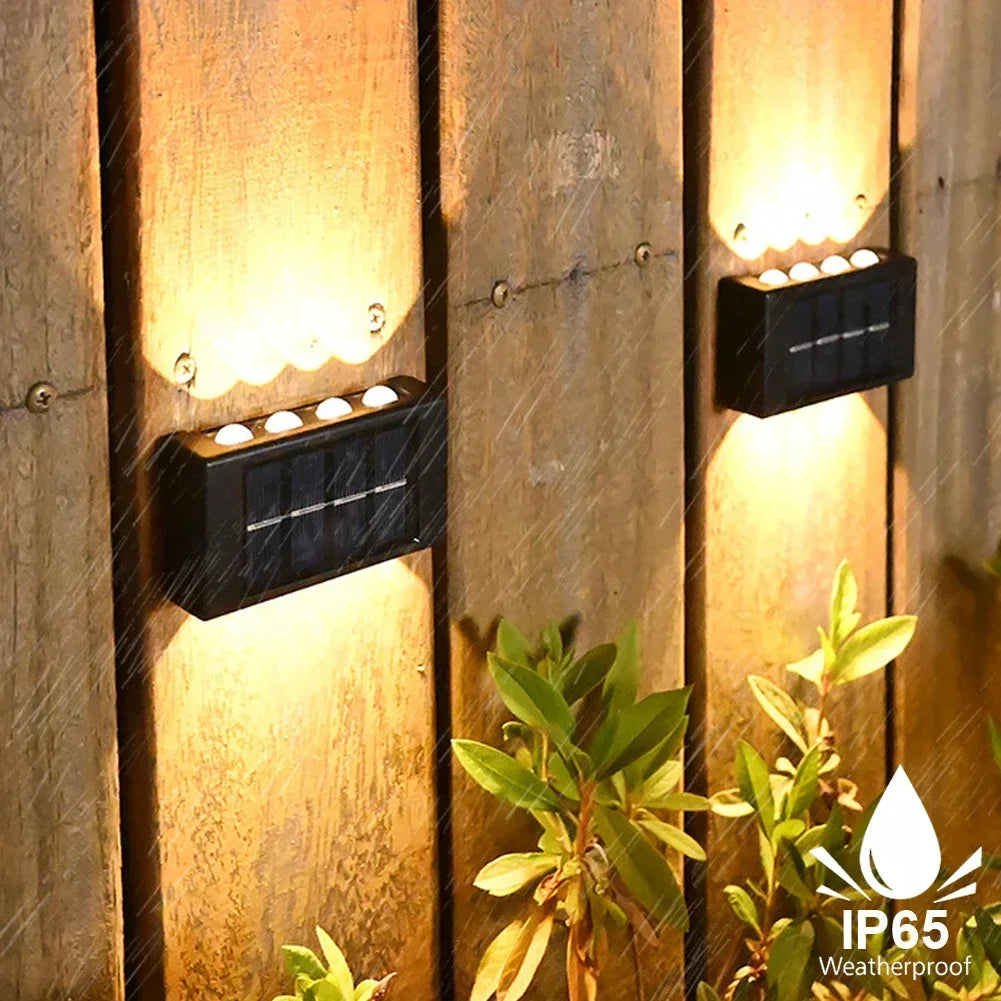 LED Solar Wall Lamp Outdoor Waterproof Up and Down Luminous Lighting Garden Decoration Solar Lights Stairs Fence Sunlight Lamp