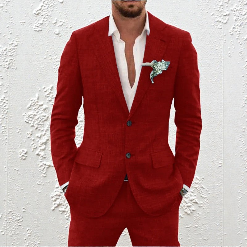 Ensemble blazer et pantalon deux pièces pour homme