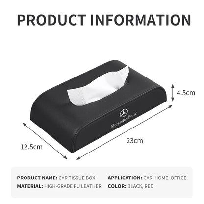 Car Leather Tissue Box For Mercedes Benz C180 C200 C260 C300 W108 W124 W126 W140 W168 W169 W176 Auto Interior Accessories