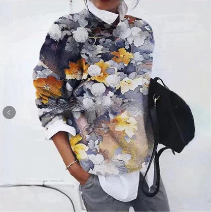 Women’s Elegant Printed Spring Sweater – Lightweight Chic Knit Jumper
