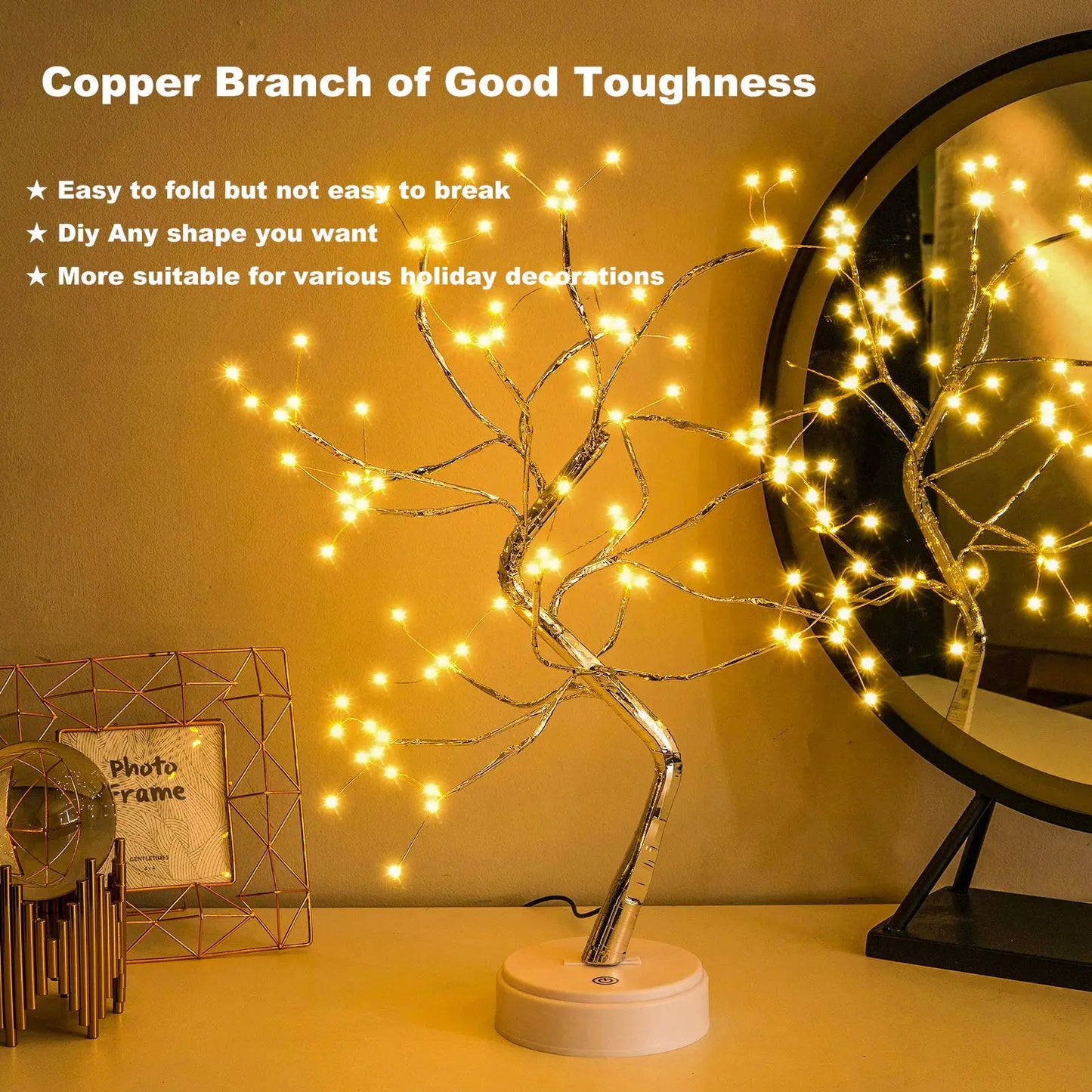 Auralyn – 108 LED Bonsai Tafellamp met Afstandsbediening en USB