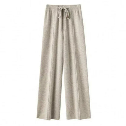 Women's Wide Leg Trousers High Waist Wool Mix Lounge Pants