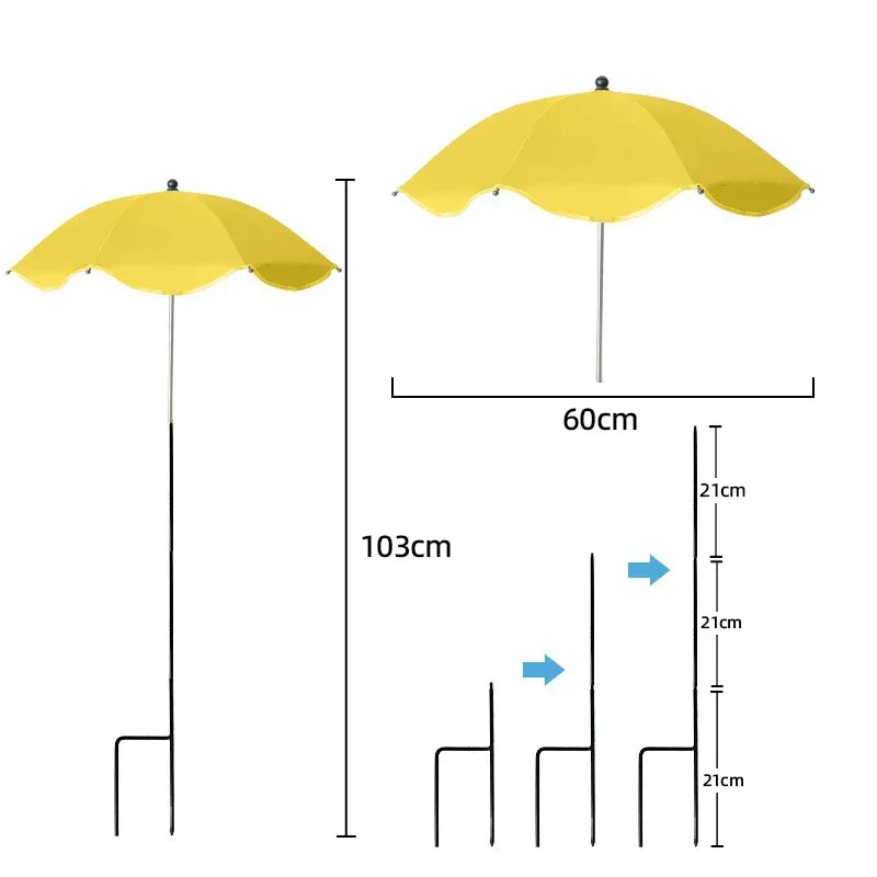 PflanzenSchutzschirm | Einstellbare UV-Abdeckung mit Erdspieß | Wetterfeste Schattenlösung | Ø 60 cm