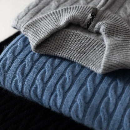 Tom Hollinger | Halbhoher Kragen Reißverschluss Strickpullover