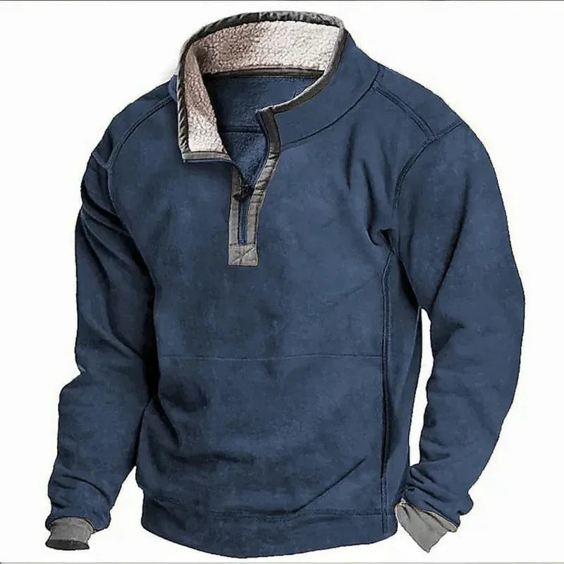 Mateus | Blusa Térmica com Efeito Camurça e Gola de Borrego