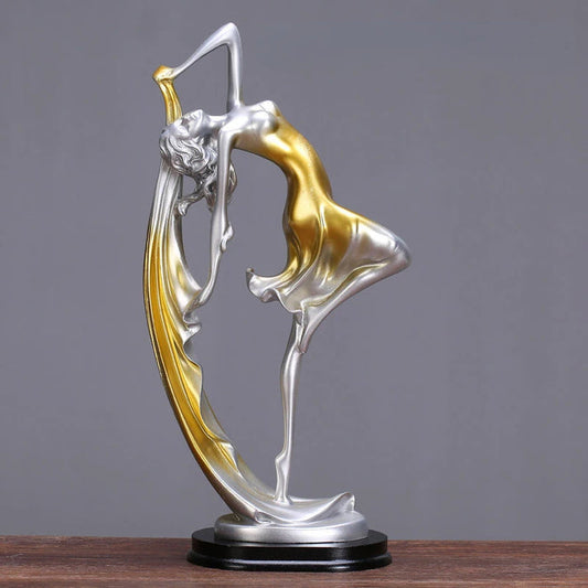GraceForm – Elegant Danser Statue med Flydende Linjer og Stabil Base