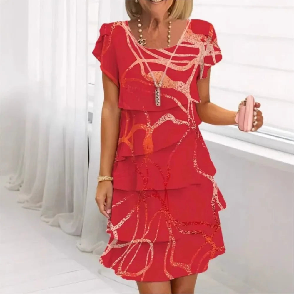 Karissa | Vestito corto stampato con volant