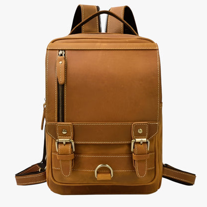 Jake | Vintage læder rygsæk med dobbelt anvendelse - 1038-lysebrun - bags - {{ product_tags }