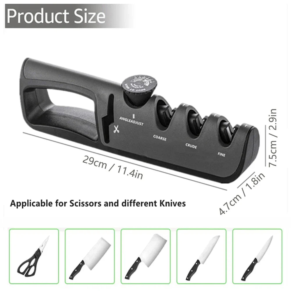 Messerschärfer 4-in-1 mit Tungsten-Keramik-Klingen