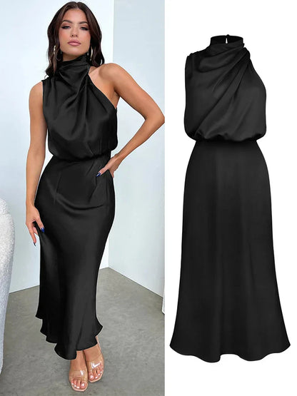 Damen Elegantes Asymmetrisches Kleid | Midi