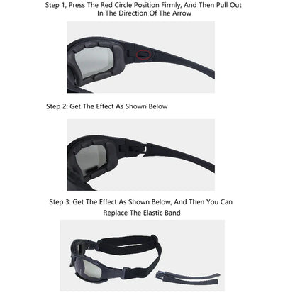 New 4 Lens Tactical Goggles - Polarized Windproof & Dustproof Safety Glasses for Outdoor Sports (Climbing, Cycling, Fishing)