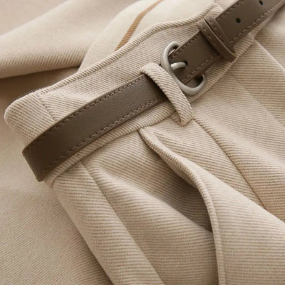 Mila - Pantalon Taille Haute Classique avec Devant Plissé