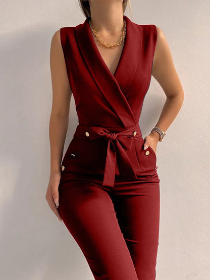 Migliora il tuo stile autunnale con la tuta JODY Chic con scollo a V