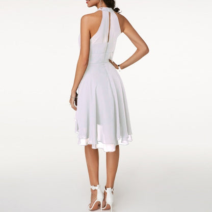 Élodie – Robe midi élégante avec ruches femme