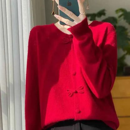 BELLA™ – Eleganter Cardigan mit Schleifen-Detail