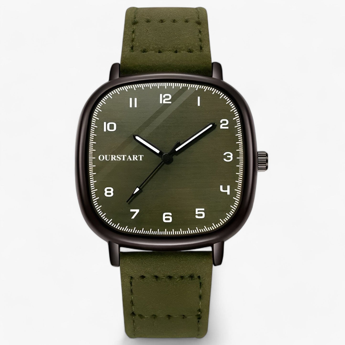 watches : Horloge Dames Groen - Vintage Firkanthøj - Elegante met Leren Band in Groen van Pantino