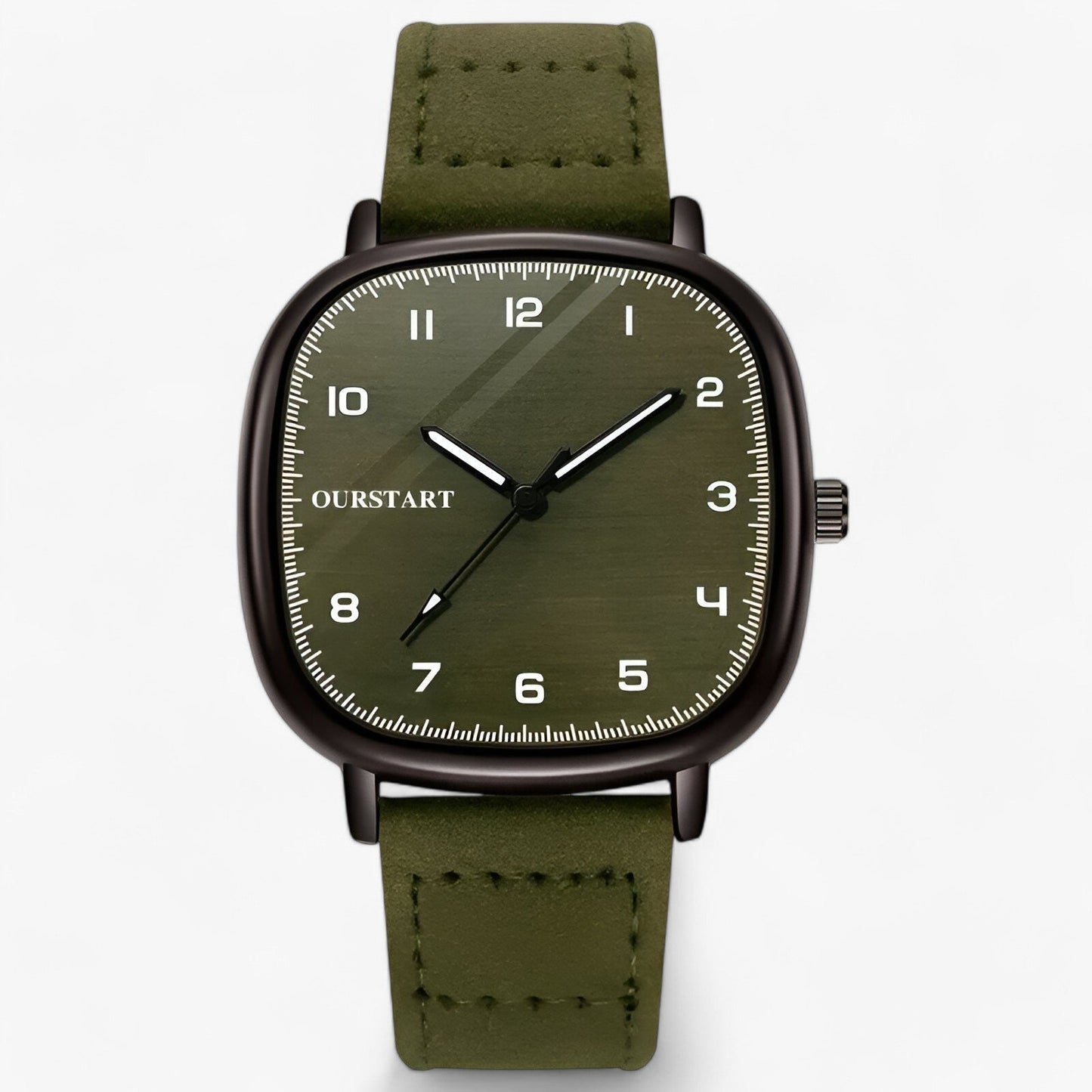 watches : Horloge Dames Groen - Vintage Firkanthøj - Elegante met Leren Band in van Pantino