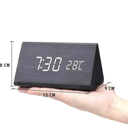 Royallure Smart Digital Alarm Clock with LED Display, Multiple Alarms & Wooden Design
