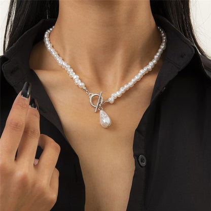 Pearl Heart OT Buckle  Necklace