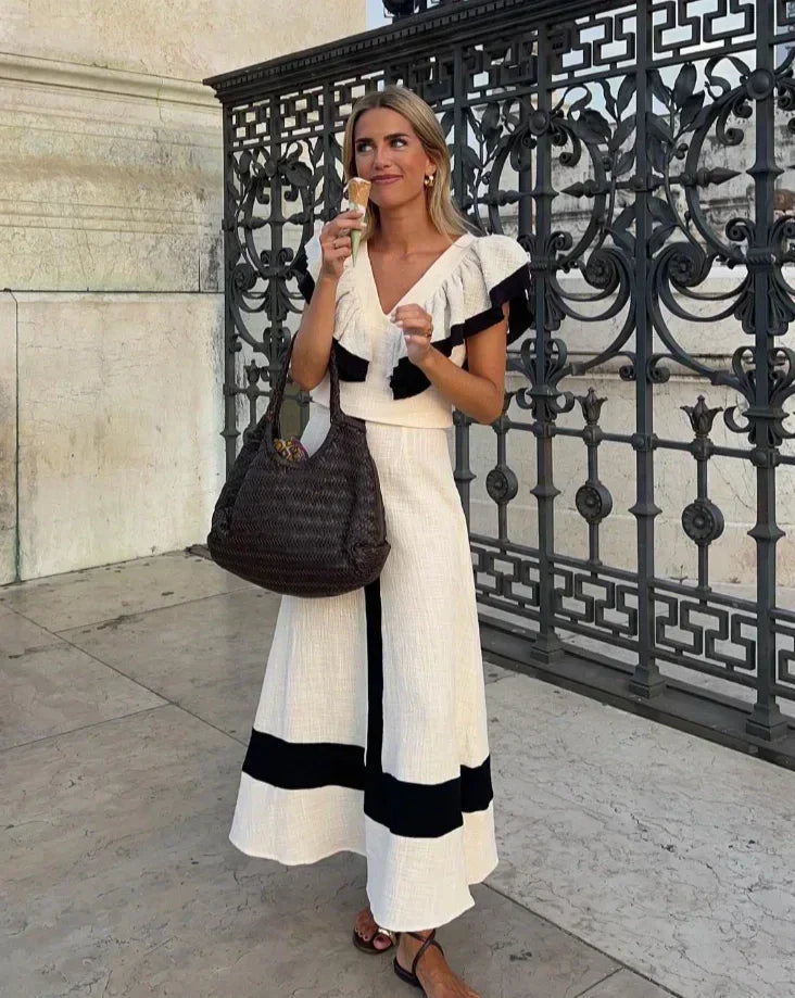 Sabrina - Ensemble robe à volants élégant