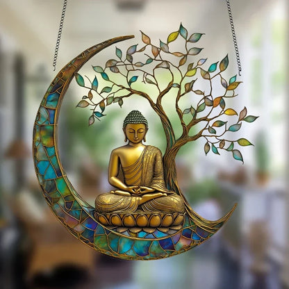 Acryl Zonvanger ZenLight | 2D Boeddha Decor | Raam- & Woonaccessoire | Spirituele Ruimtelijke Vormgeving