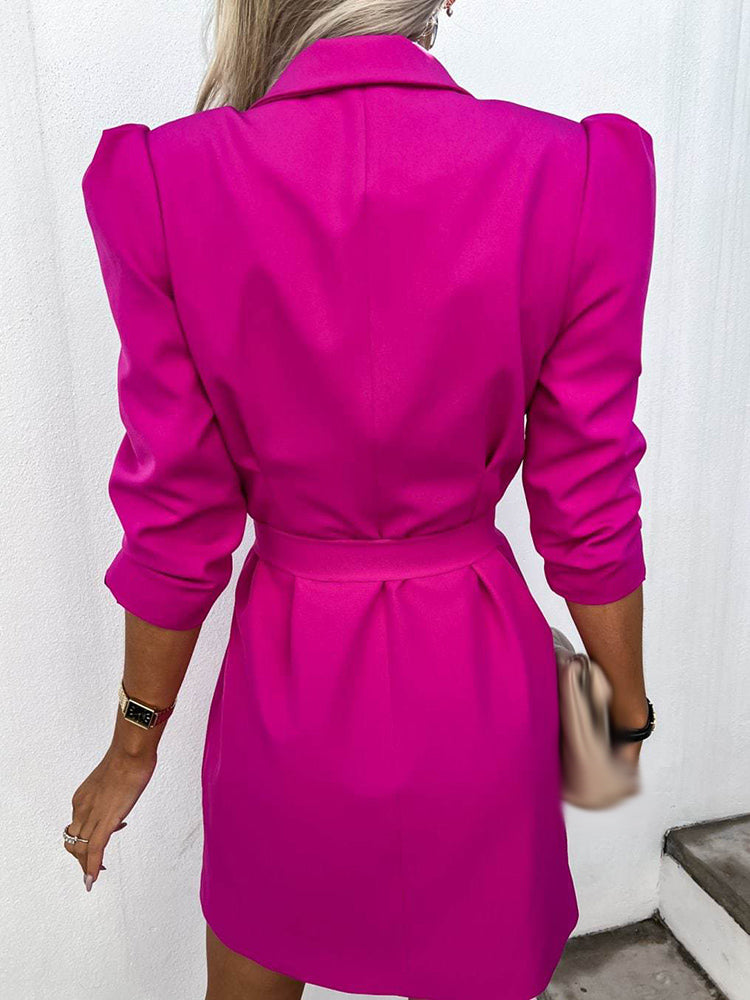 Women’s Blazer Dress Structured Tailored Belted Double Breasted Style