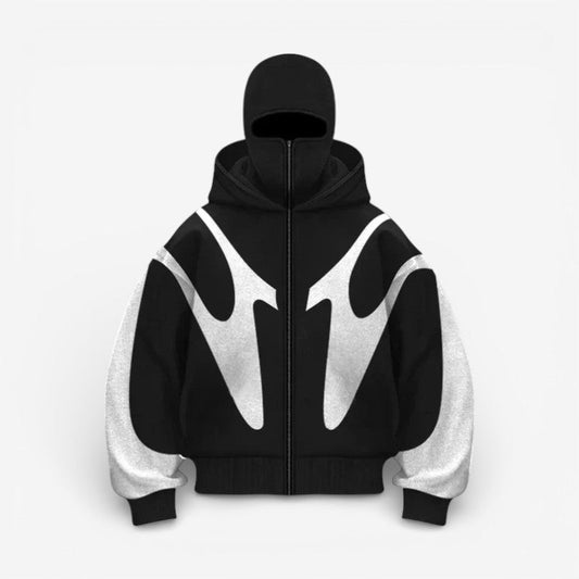 Lennon – Loose Fit Printed Hoodie With Long Sleeve And Zipper