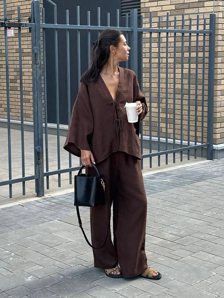 Soleya Linen Blend Two-Piece Set