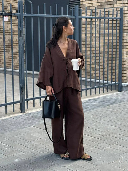 Soleya Linen Blend Two-Piece Set