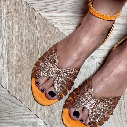 FLAT SANDAL WITH ANKLE STRAP