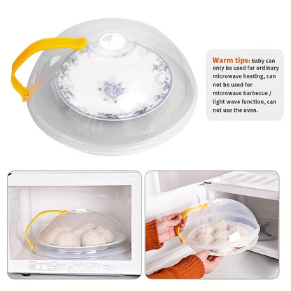 1pc Microwave Food Cover - Splash Proof With Steam Vents & Handle Easy Grip Kitchen Bowl Tray Cover | 24-hour Shipping