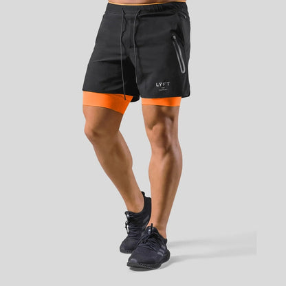 Mauro - Dual Layer Workout Short ajusté élégant avec couche extérieure respirante