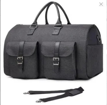 Leather Foldable Duffle Bag Suit Travel Bag Waterproof  Extra Large Weekend Bag Portable  Flight Bag with Shoe for Men Women