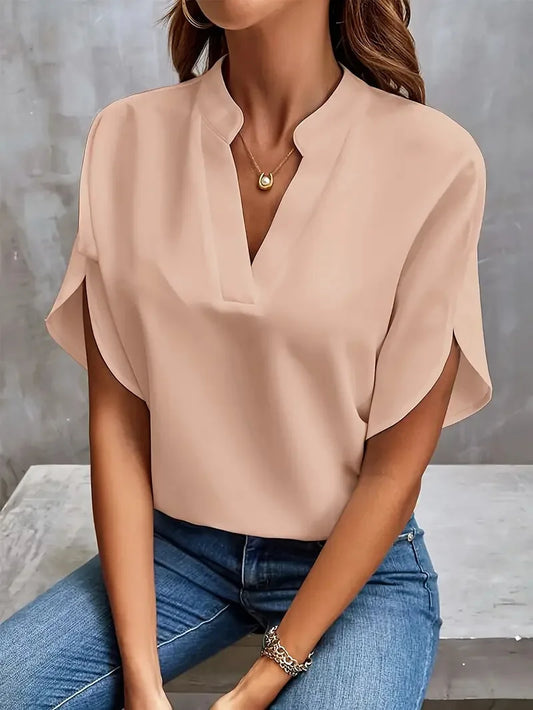Damen Top mit V-Ausschnitt | Kurzarm