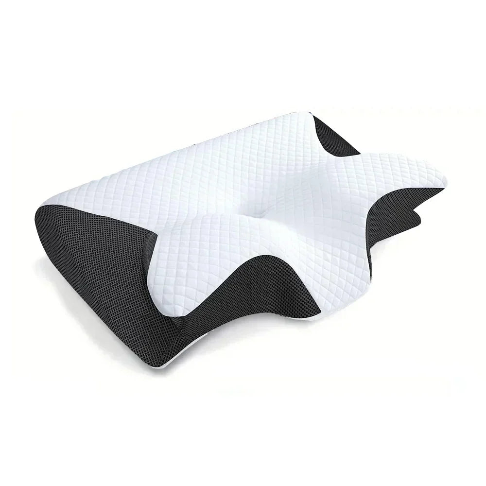 Ergonomisk Pude i Memory Foam | 2-i-1 Design til Nakkesmerter og Komfortabel Søvn