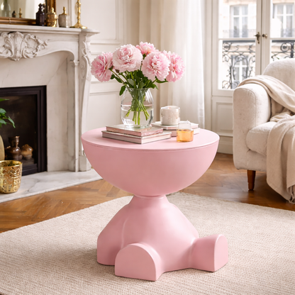 Table d’appoint noire multifonction – design original en résine