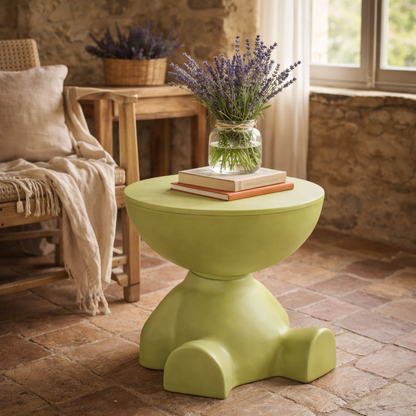 Table d’appoint noire multifonction – design original en résine